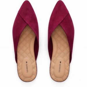 Birdies Fuchsia Pointed Flats for Women, Size 8 Slip In Suede Shoes